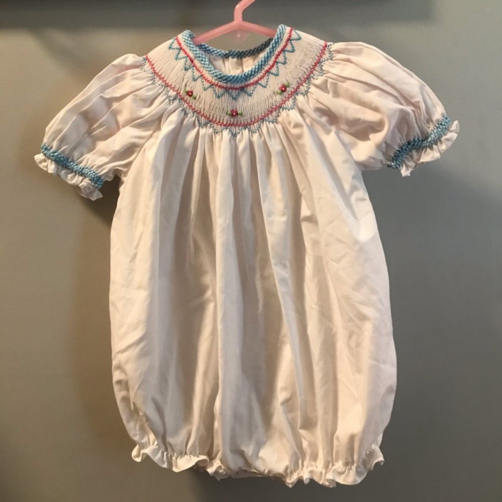 Smocked Bubble Romper for Baby Girl